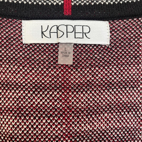 Kasper Women's Plaid Faux-Button Cardigan - Picture 2 of 2